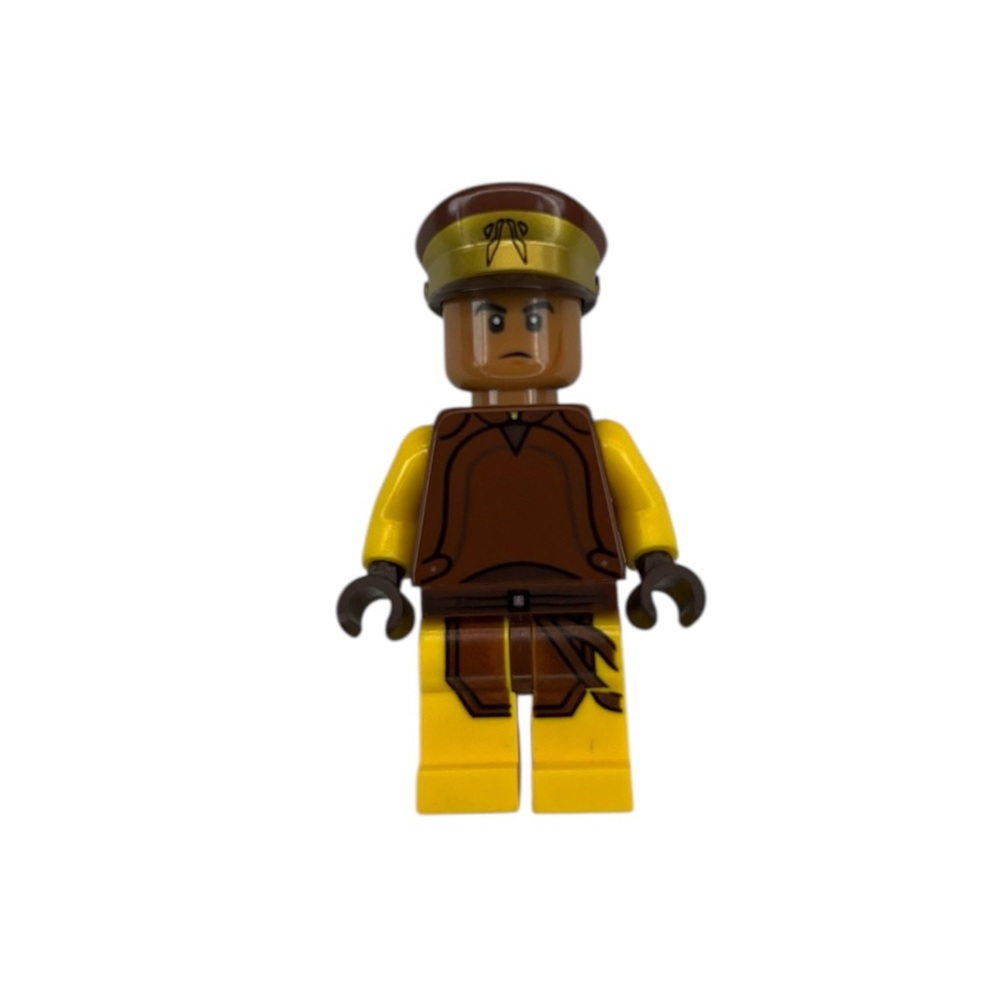 LEGO Minifigure Brown Vest Brown Cap Yellow Arms and Legs